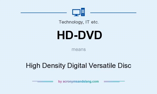 What does HD-DVD mean? It stands for High Density Digital Versatile Disc