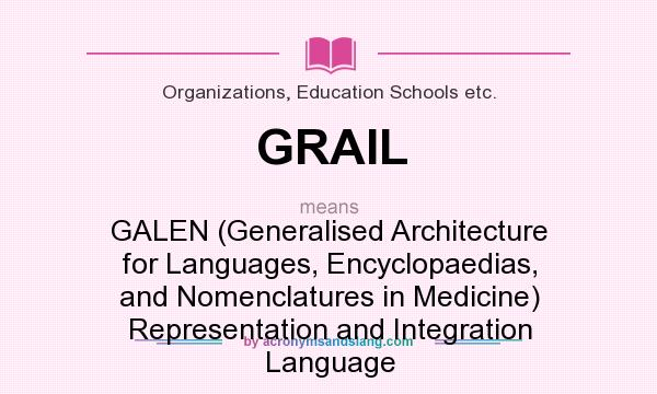 What does GRAIL mean? It stands for GALEN (Generalised Architecture for Languages, Encyclopaedias, and Nomenclatures in Medicine) Representation and Integration Language