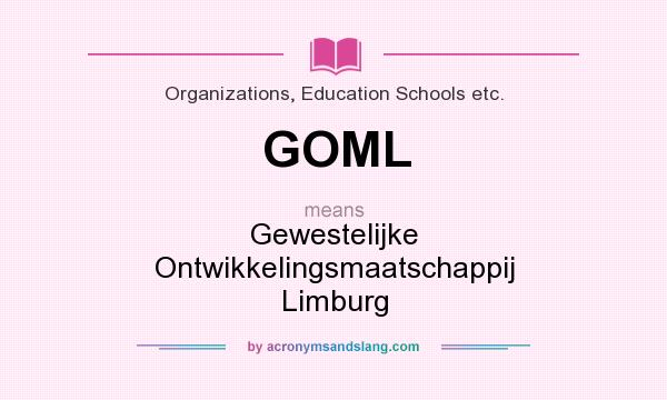 What does GOML mean? It stands for Gewestelijke Ontwikkelingsmaatschappij Limburg