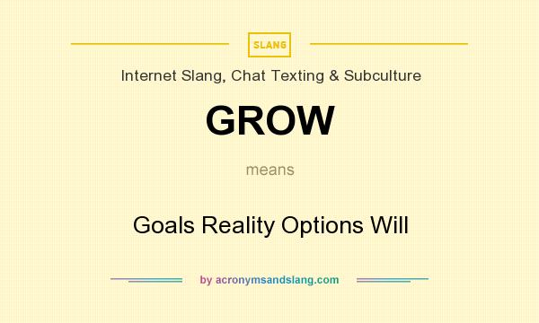 What does GROW mean? It stands for Goals Reality Options Will