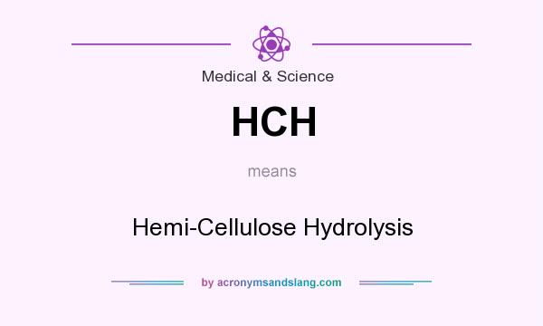What does HCH mean? It stands for Hemi-Cellulose Hydrolysis