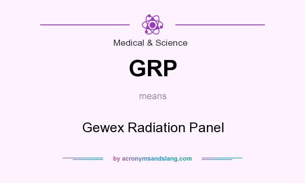 What does GRP mean? It stands for Gewex Radiation Panel