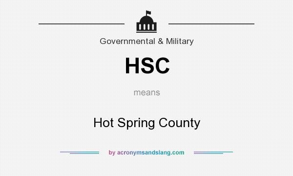 What does HSC mean? It stands for Hot Spring County