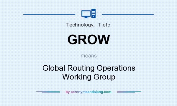 What does GROW mean? It stands for Global Routing Operations Working Group