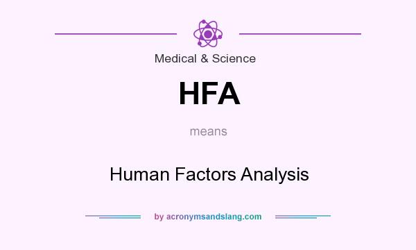 What does HFA mean? It stands for Human Factors Analysis