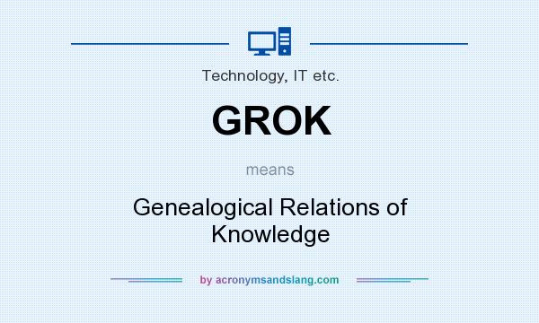 What does GROK mean? It stands for Genealogical Relations of Knowledge