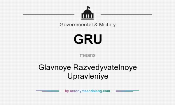 What does GRU mean? It stands for Glavnoye Razvedyvatelnoye Upravleniye