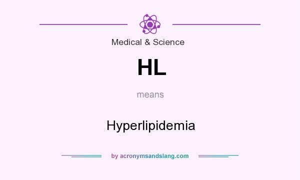 What does HL mean? It stands for Hyperlipidemia