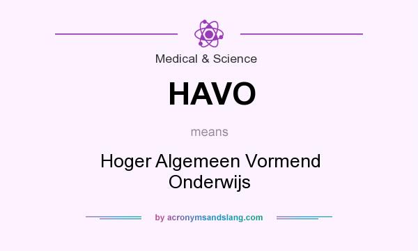 What does HAVO mean? It stands for Hoger Algemeen Vormend Onderwijs