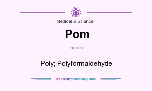 What does Pom mean? It stands for Poly; Polyformaldehyde