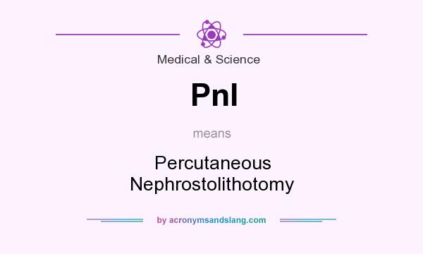 What does Pnl mean? It stands for Percutaneous Nephrostolithotomy