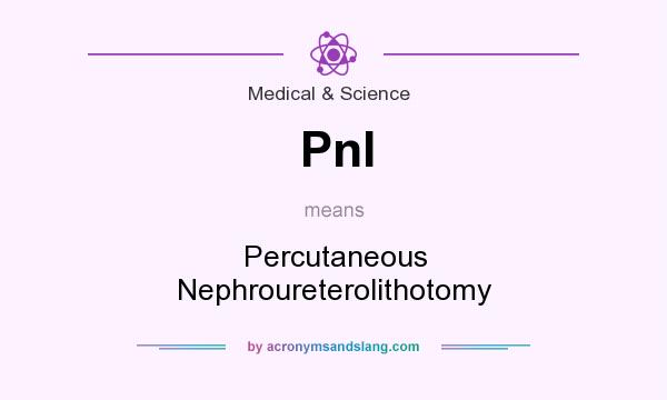 What does Pnl mean? It stands for Percutaneous Nephroureterolithotomy