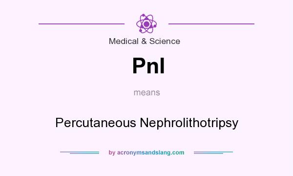What does Pnl mean? It stands for Percutaneous Nephrolithotripsy