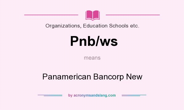 What does Pnb/ws mean? It stands for Panamerican Bancorp New