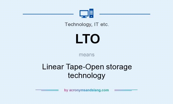 What does LTO mean? It stands for Linear Tape-Open storage technology