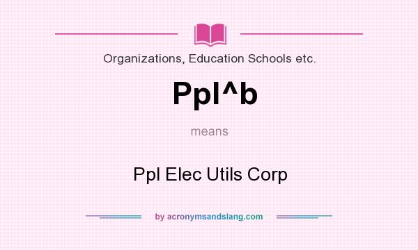 What does Ppl^b mean? It stands for Ppl Elec Utils Corp