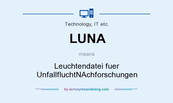 What does LUNA mean? It stands for Leuchtendatei fuer UnfallfluchtNAchforschungen