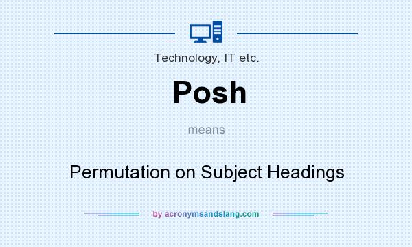What does Posh mean? It stands for Permutation on Subject Headings