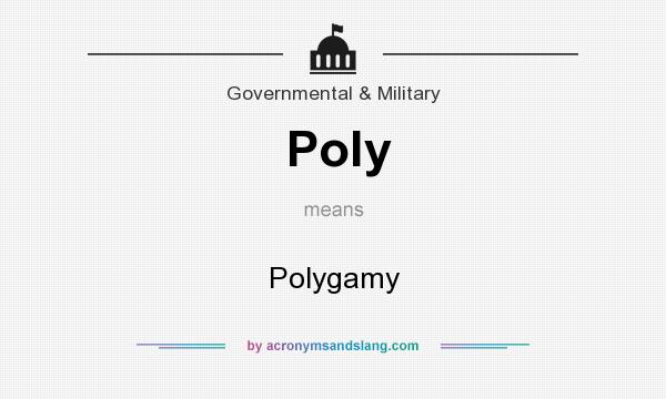 What does Poly mean? It stands for Polygamy