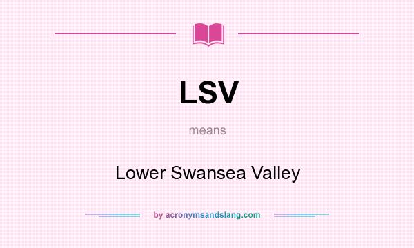What does LSV mean? It stands for Lower Swansea Valley