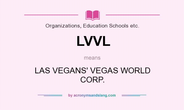 What does LVVL mean? It stands for LAS VEGANS` VEGAS WORLD CORP.