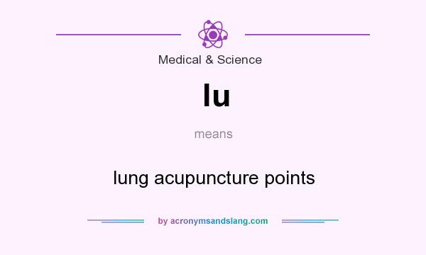 What does lu mean? It stands for lung acupuncture points