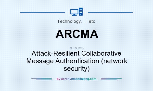 What does ARCMA mean? It stands for Attack-Resilient Collaborative Message Authentication (network security)