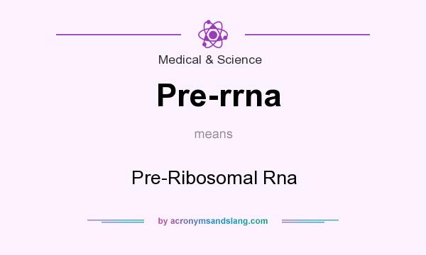 What does Pre-rrna mean? It stands for Pre-Ribosomal Rna