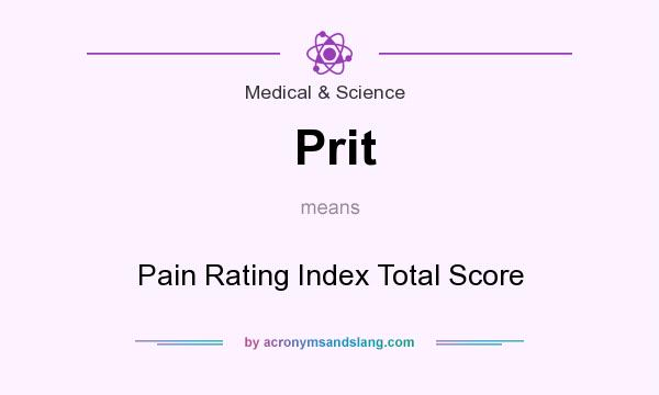 What does Prit mean? It stands for Pain Rating Index Total Score