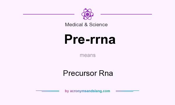What does Pre-rrna mean? It stands for Precursor Rna