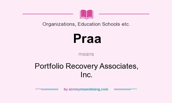 What does Praa mean? It stands for Portfolio Recovery Associates, Inc.