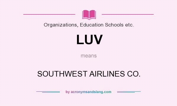 What does LUV mean? It stands for SOUTHWEST AIRLINES CO.
