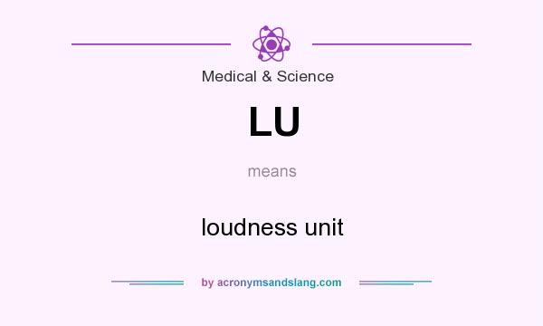What does LU mean? It stands for loudness unit