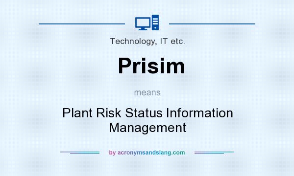 What does Prisim mean? It stands for Plant Risk Status Information Management