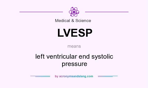 What does LVESP mean? It stands for left ventricular end systolic pressure