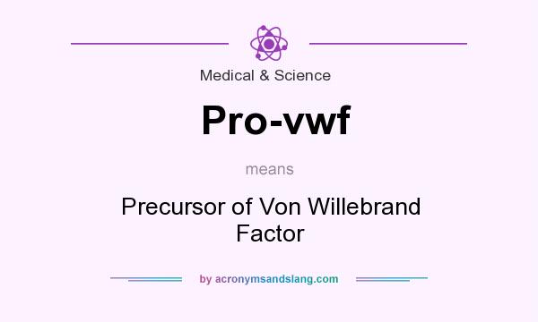 What does Pro-vwf mean? It stands for Precursor of Von Willebrand Factor