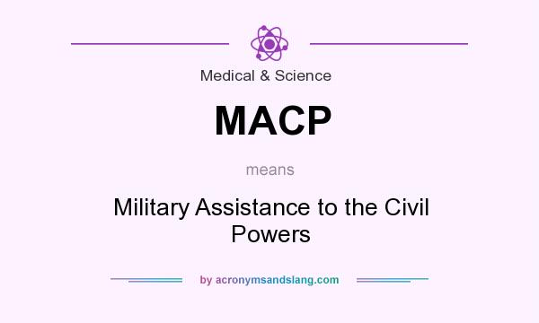 What does MACP mean? It stands for Military Assistance to the Civil Powers