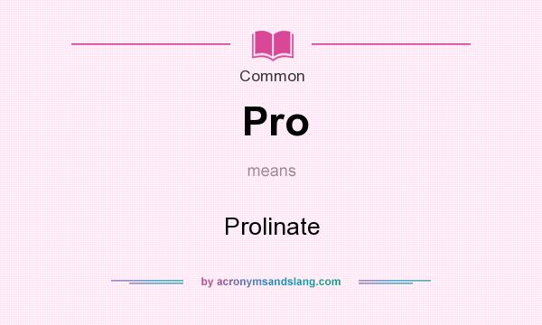 What does Pro mean? It stands for Prolinate