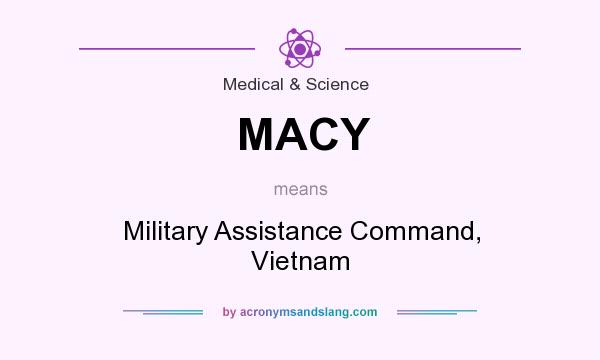 What does MACY mean? It stands for Military Assistance Command, Vietnam