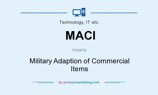 What does MACI mean? It stands for Military Adaption of Commercial Items