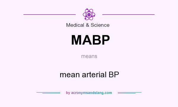 What does MABP mean? It stands for mean arterial BP