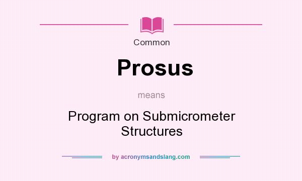 What does Prosus mean? It stands for Program on Submicrometer Structures