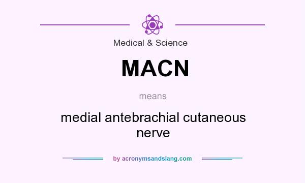 What does MACN mean? It stands for medial antebrachial cutaneous nerve