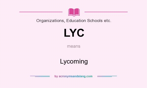 What does LYC mean? It stands for Lycoming