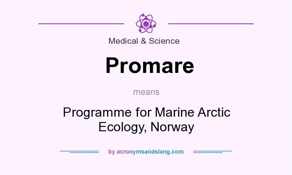 What does Promare mean? It stands for Programme for Marine Arctic Ecology, Norway
