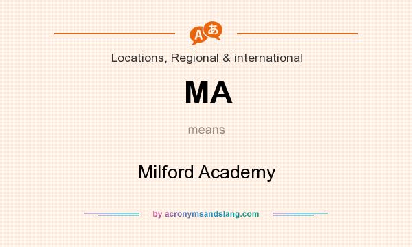 What does MA mean? It stands for Milford Academy