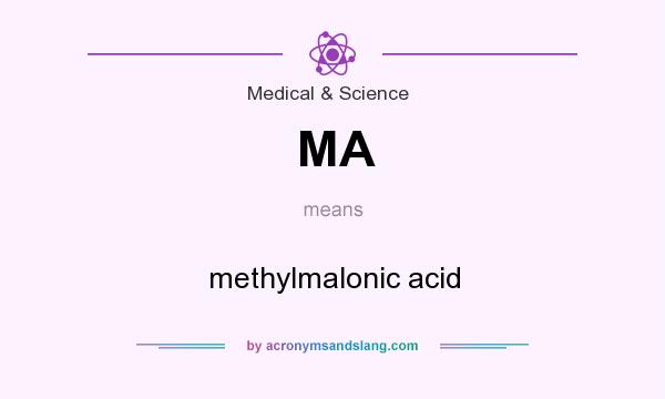 What does MA mean? It stands for methylmalonic acid