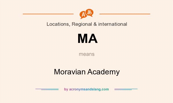 What does MA mean? It stands for Moravian Academy