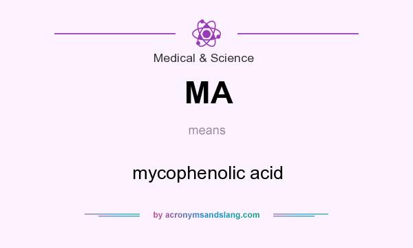 What does MA mean? It stands for mycophenolic acid