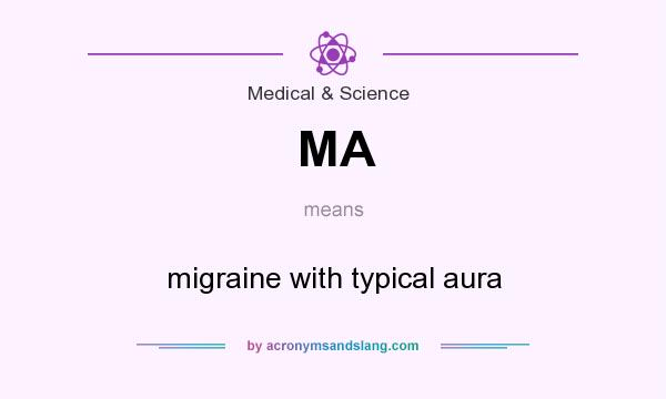 What does MA mean? It stands for migraine with typical aura